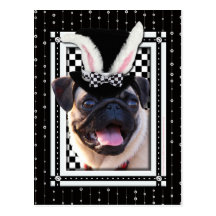 Easter  - Some Bunny Loves You - Pug Postcard