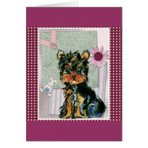 EASTER YORKIE POO GREETING CARD