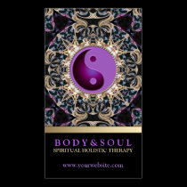 Eastern Purple YinYang New Age Yoga Business Cards business cards