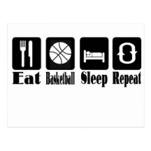 eat basketball sleep and repeat postcard