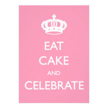 Eat Cake and Celebrate Birthday Invite- Pink