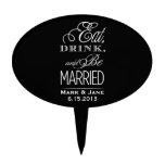 Eat Drink and Be Married cake picks