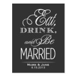 Eat Drink and Be Married postcards