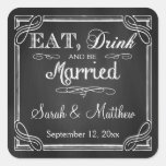 Eat Drink and be Married Wedding Favor Stickers
