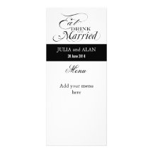 Eat, Drink, and Be Married Wedding Menu Cards Custom Announcements
