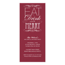 Eat Drink And Be Merry Holiday Party Personalized Announcement