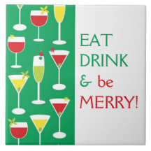 Eat Drink and Be Merry Large Tile Trivet