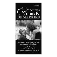 Eat, Drink & Be Married Save the Date Photo Cards