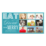 EAT, DRINK & BE MERRY | HOLIDAY COLLAGE CARD PHOTO GREETING CARD