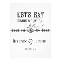 Eat, Drink n Get Married Formal Wedding Invitation