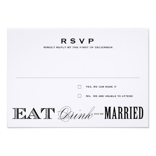 EAT, DRINK | RSVP 3.5 x 5 Announcement