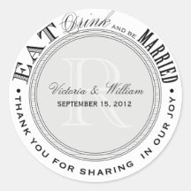 EAT, DRINK | WEDDING FAVOR LABEL STICKERS