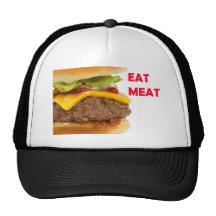 Eat Meat Cheeseburger Shirt Mesh Hat