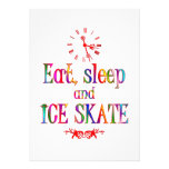 Eat, Sleep and Ice Skate Custom Invitations