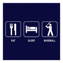 Eat Sleep Baseball Invitation