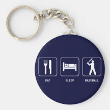 Eat Sleep Baseball Keychain