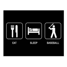 Eat Sleep Baseball Postcard