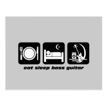 eat sleep bass guitar post cards