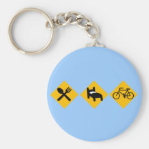 Eat Sleep Bicycle Road Signs Key Chain