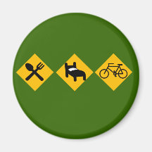 Eat Sleep Bicycle Road Signs Refrigerator Magnets