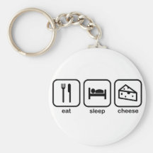 Eat Sleep Cheese Keychain