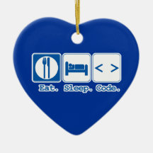 eat sleep code (html) christmas ornament