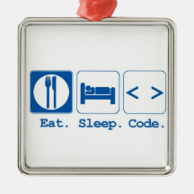 eat sleep code (html) christmas tree ornaments