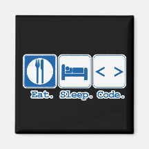 eat sleep code (html) magnets