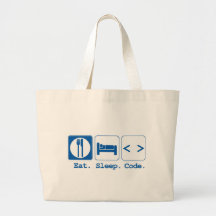 eat sleep code (html) tote bags