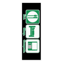 eat sleep computer (green) bookmark business card