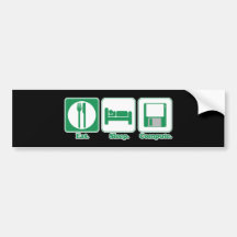 eat sleep computer (green) bumper sticker