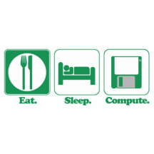eat sleep computer (green) cut out