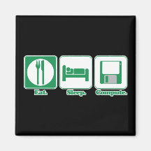 eat sleep computer (green) magnet