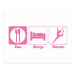 eat sleep dance postcards