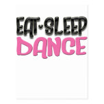eat sleep dance postcard