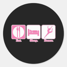 eat sleep dance round stickers