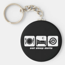 Eat sleep darts keychain