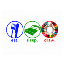 Eat Sleep Draw Postcard