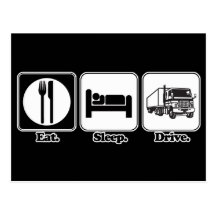 eat sleep drive truck post card