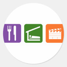 Eat Sleep Film Production Round Stickers