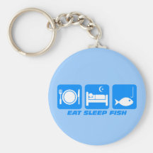 eat sleep fish key chain