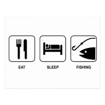 Eat Sleep Fishing Postcard