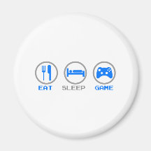 Eat Sleep Game Again - Gamer, geek video games Fridge Magnet