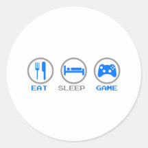Eat Sleep Game Again - Gamer, geek video games Sticker