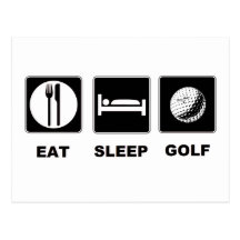 Eat Sleep Golf Postcard