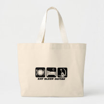 Eat sleep guitar canvas bag