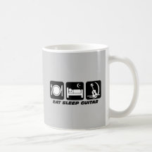 Eat sleep guitar coffee mugs
