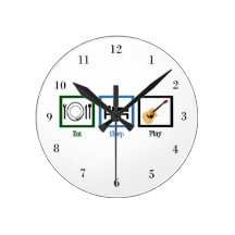 Eat Sleep Guitar Round Wall Clock