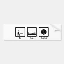 Eat, Sleep, Headshot - FPS Gamer Bumper Stickers