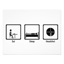 Eat, Sleep, Headshot - FPS Gamer Custom Invitation